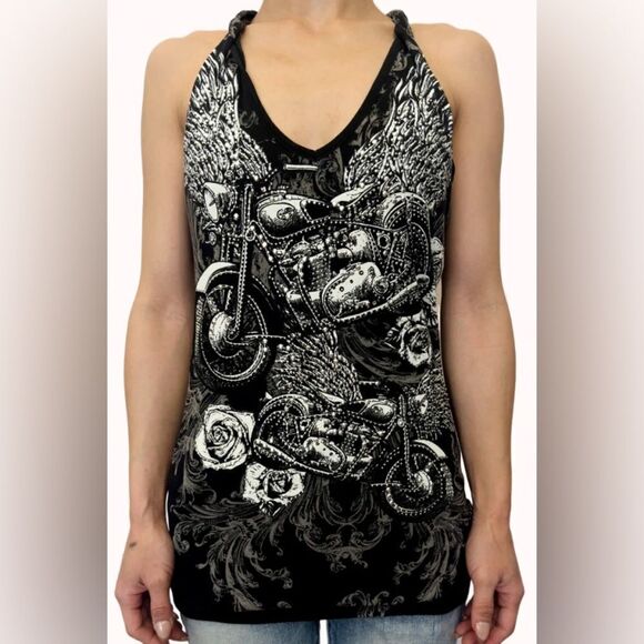 Renegade Rider Rhinestone Racerback Top by Platinum Plush - Picture 3 of 3